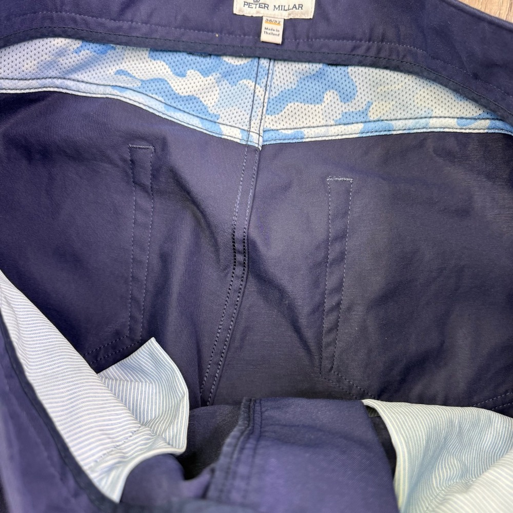Peter Millar Mens Blue Performance Stretch EB66 Golf Trouser Pants 36x32 - Picture 7 of 14